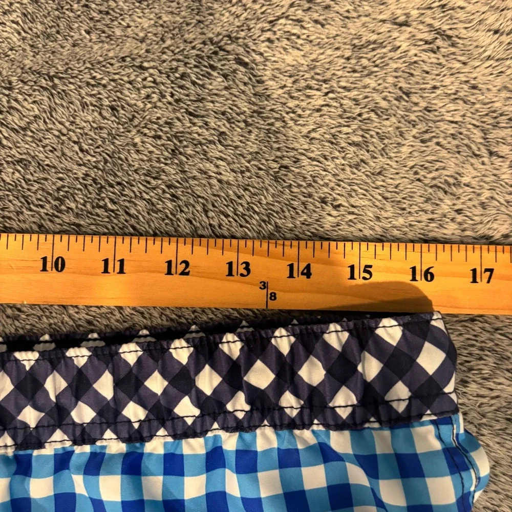 Draper James Lands End Mens Swim Trunks XXL Gingham Check Preppy Coastal 21250